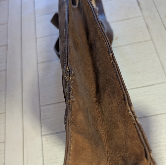 Vintage G.H. Bass & Co. Genuine Leather Tote Shoulder Bag Brown  Snap Closure - Picture 3 of 11